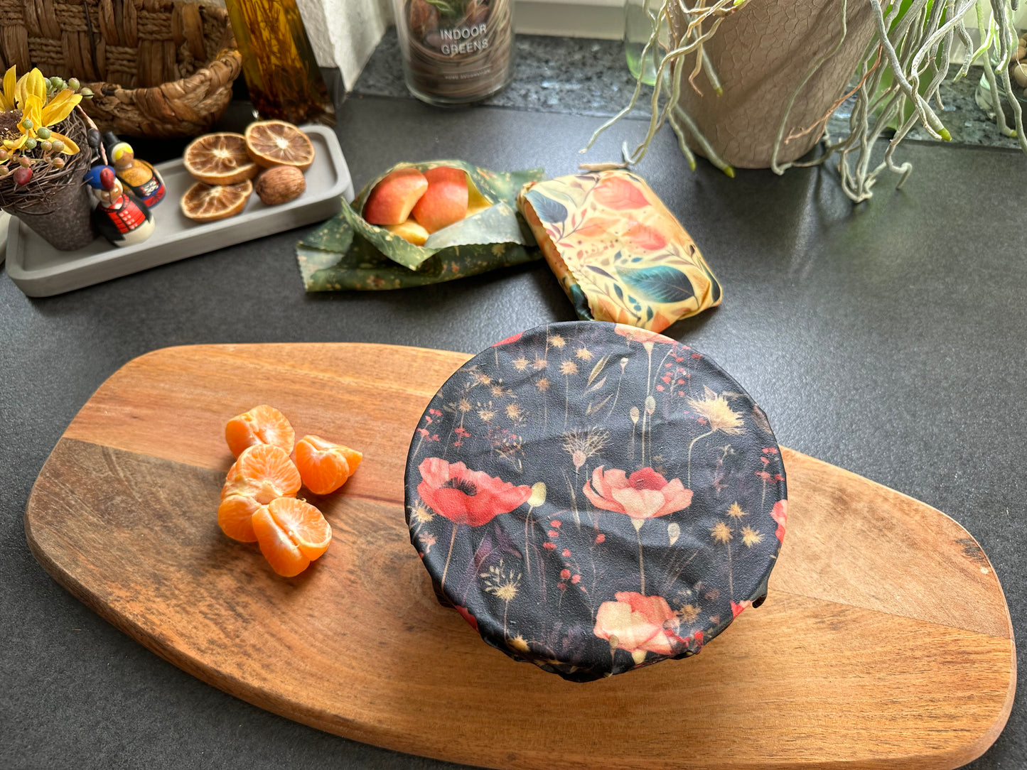 Beeswax cloth "Night Walk" - rectangular L (35 cm x 20 cm)