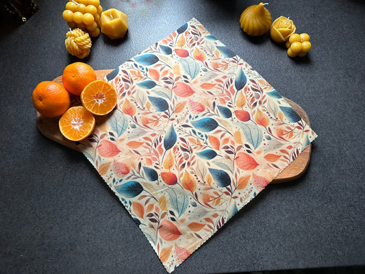 Beeswax cloth "Autumn branches" - square L (35 cm x 35 cm)